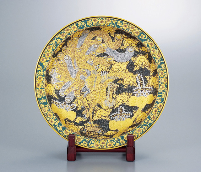 14号飾皿 本金盛鳳凰の図 [ 作田花仙 ]