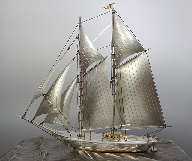 銀細工 金属工芸 帆船 装飾品 置物 Yahoo!オークション -「帆船 置物
