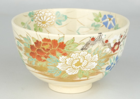 栗山園オンライン通販部 / 【出物】 四季草花茶碗 宮川（真葛）香斎 即