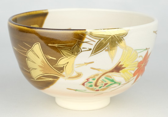 茶道具 古物品 茶碗 四季の花 宮川 香雲 木箱入 茶道具 古物品