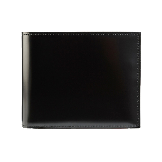 コードバン つや有り 二つ折り財布 小銭入れ付き （ネイビー） | 黒川