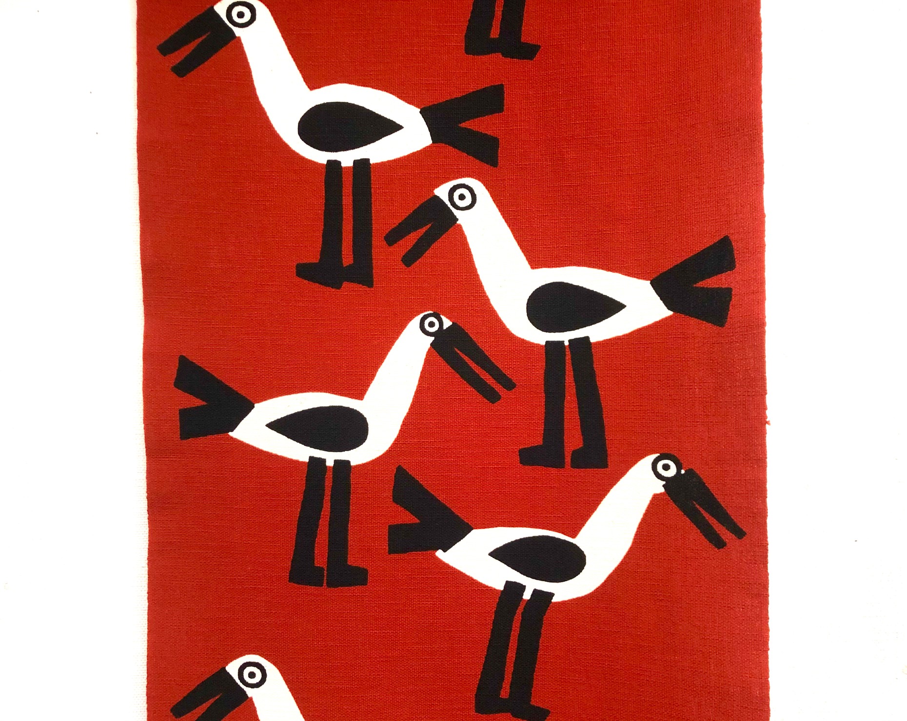 柚木沙弥郎 小巾布 コウノトリ