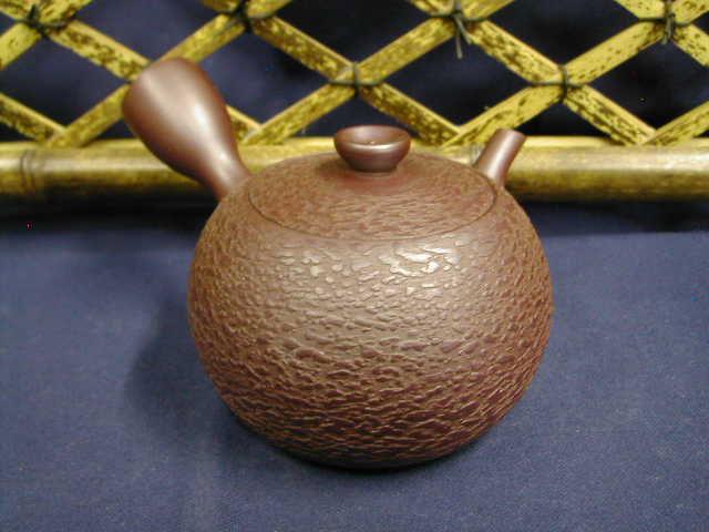 煎茶道具 萬古焼 伊藤実山作 急須 茶壷 共箱 C 5171 煎茶