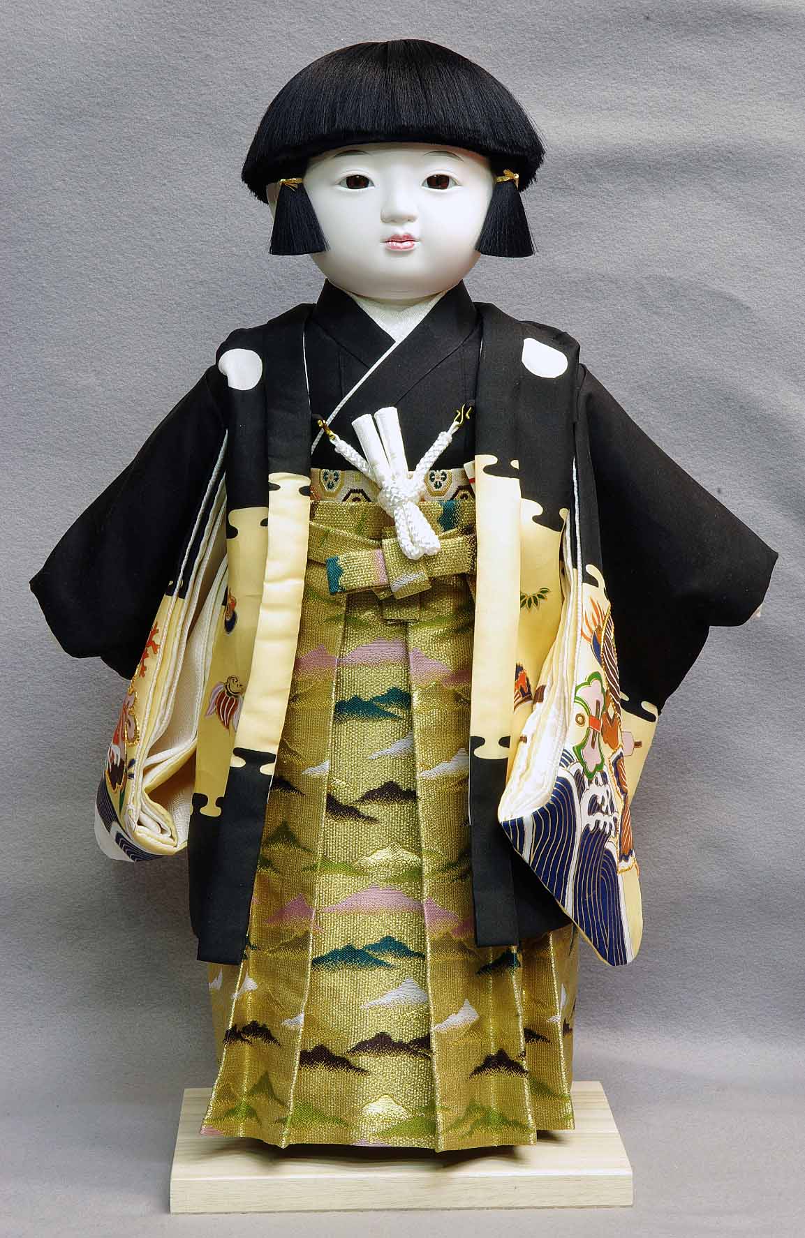 尺二市松人形 京都 慶山作 男の子 正絹衣装