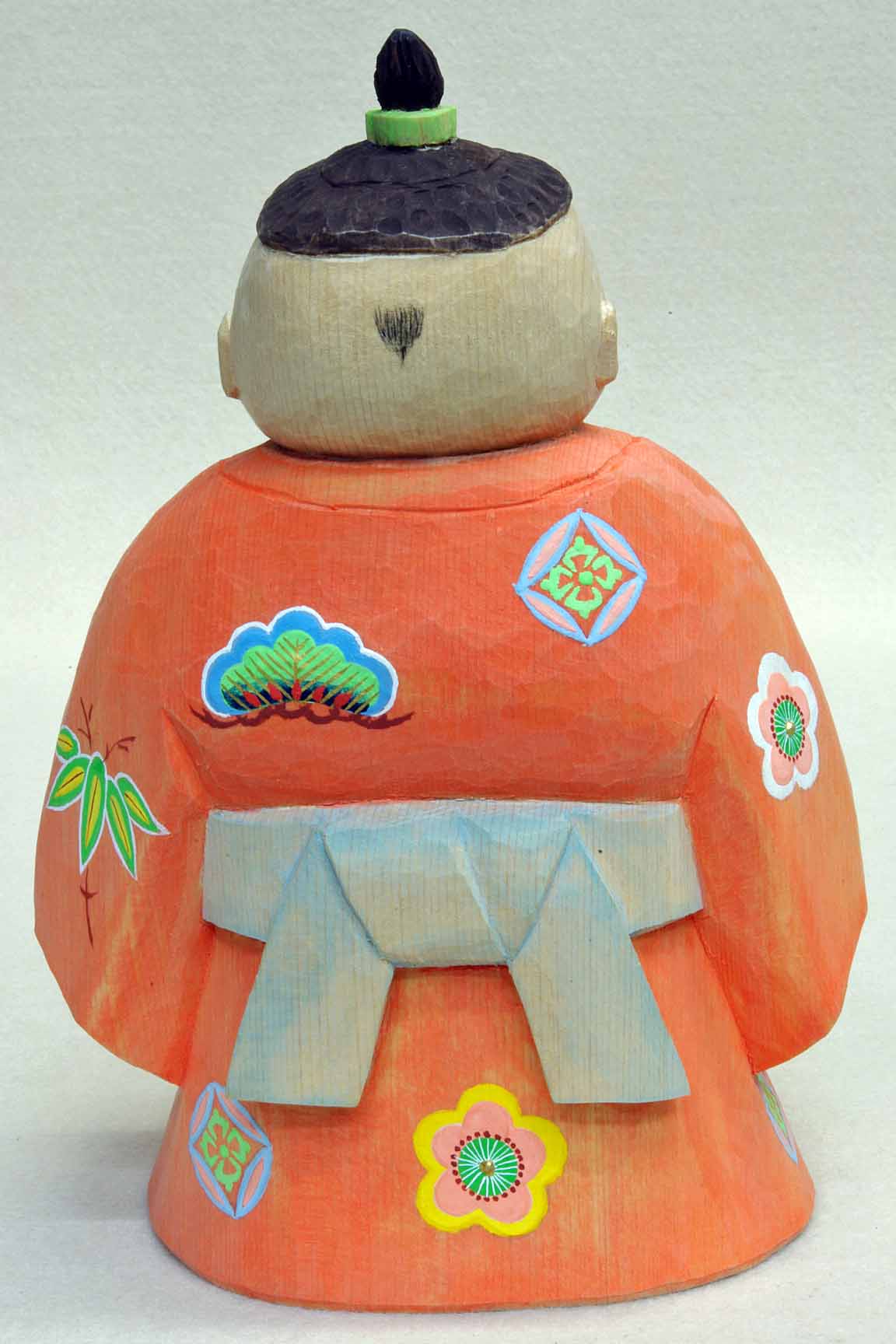 京都 森隆之作 木彫人形 無我（朱）