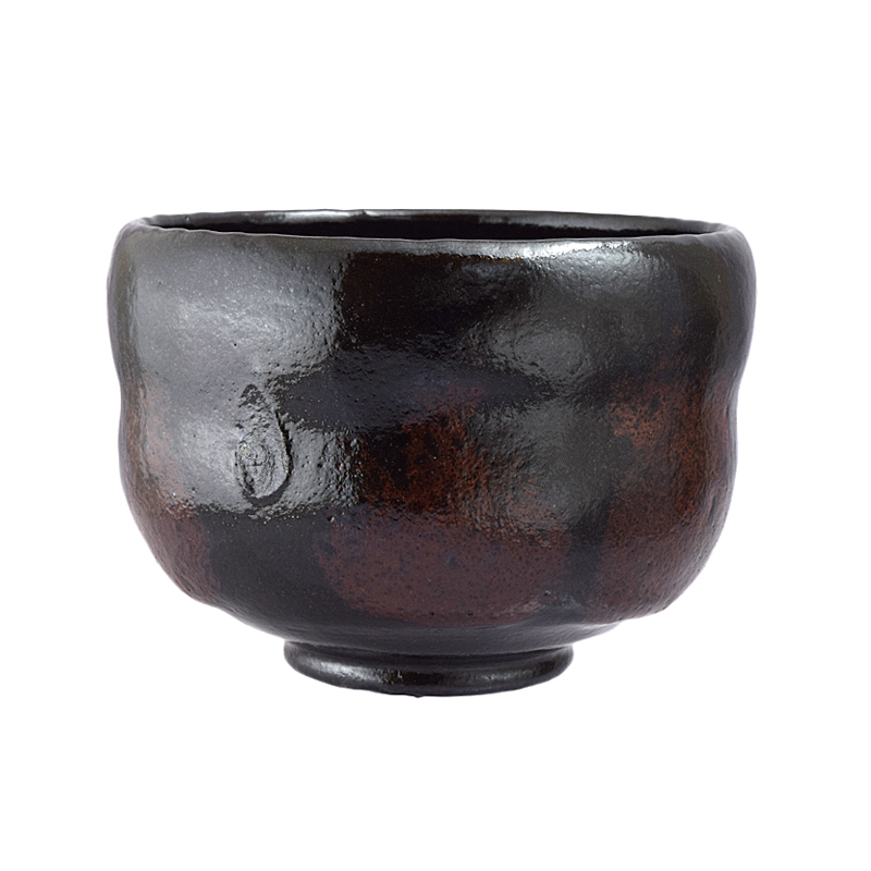 道入写 黒茶碗 「稲妻」 昭楽作