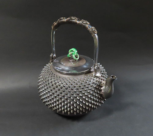 銀打出彫刻茶器 巌月庵所蔵 銀細工 骨董 奈良蔵出し 古玩 アンティーク