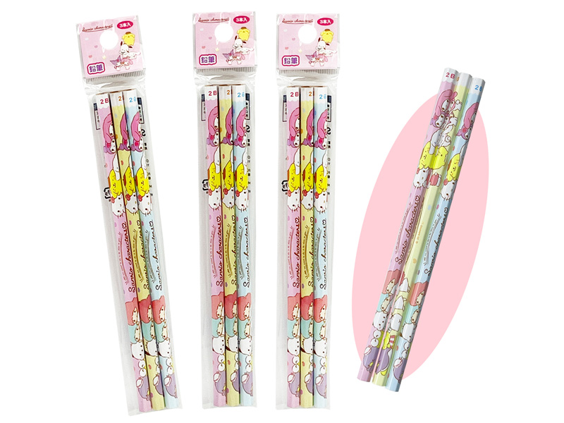 景品文具 鉛筆2B（3本入り）サンリオキャラクターズMX|【堀商店】景品