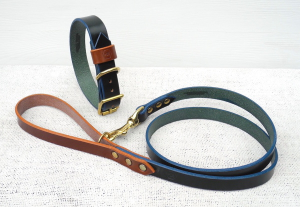 革製犬用リーシュ｜HOUNDWORTHY モノグラムブライドルレザードッグ