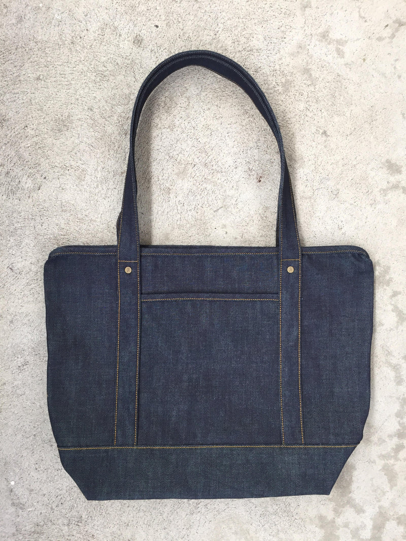 Zip Tote Bag (Raw Denim) – HAALA Denim