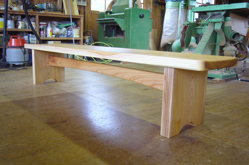 欅（ケヤキ） 無垢一枚板 座刳りベンチ：ダイニングテーブルや手作り