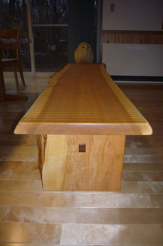 栃 トチ 一枚板テーブル ローテーブル ベンチディスプレイ アイアン