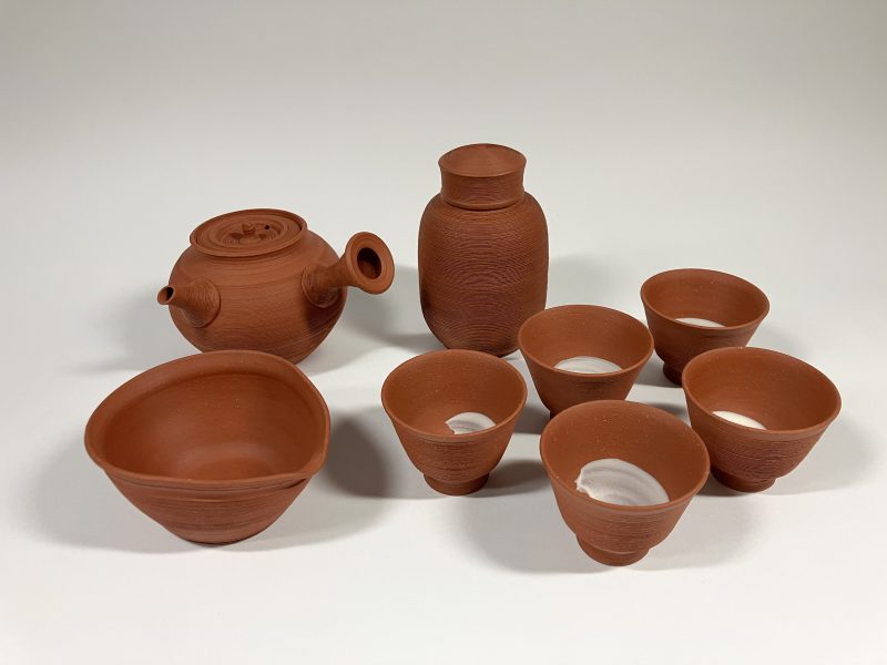 人間国宝 三代 山田常山 梨皮朱泥茶器揃 | 茨城県 土浦市 花きりこ