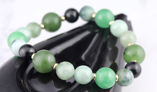 ☆]完全限定品ブレス【吉祥の輪Ver.5】（ミャンマー産翡翠AAA・糸魚川