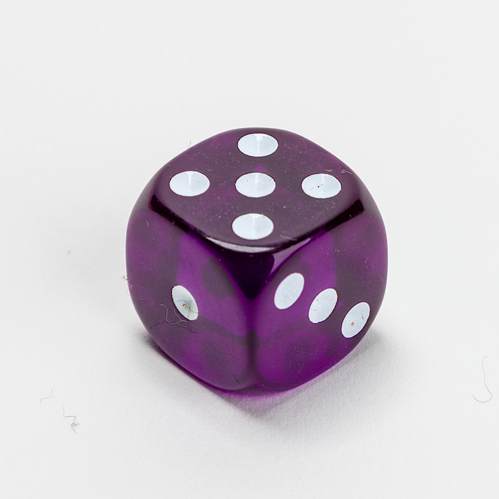 16mm 角丸ドットクリアダイス（紫）1個：おもちゃ：百町森
