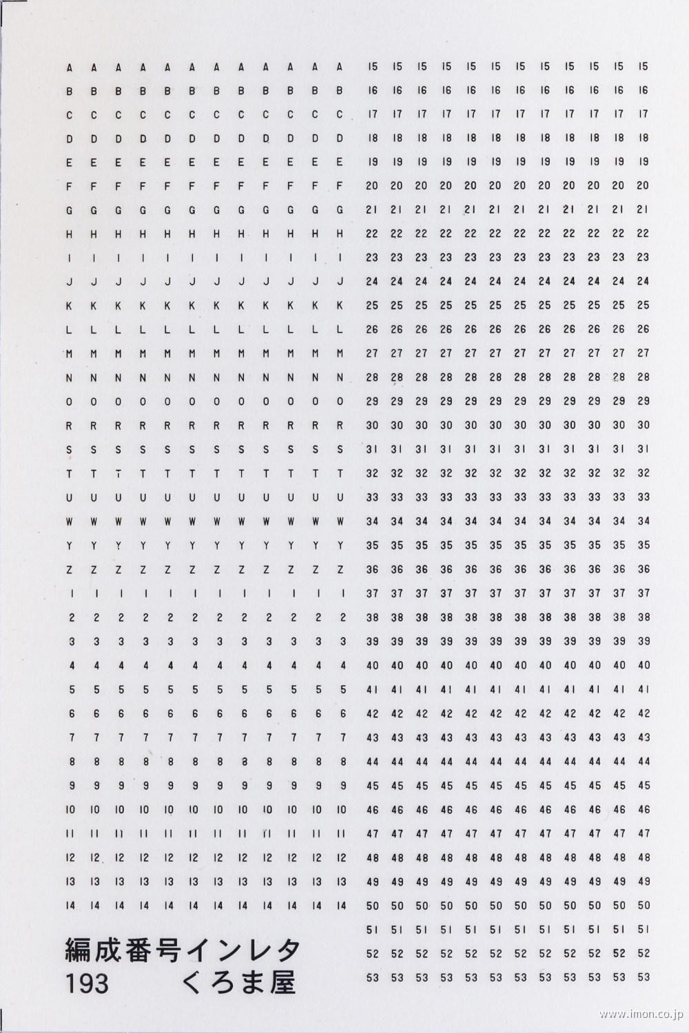 193 編成番号 黒 | 鉄道模型店 Models IMON