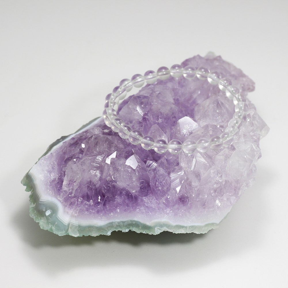 インド/カルール産]アメジストクラスター/原石（ラベンダーカラー