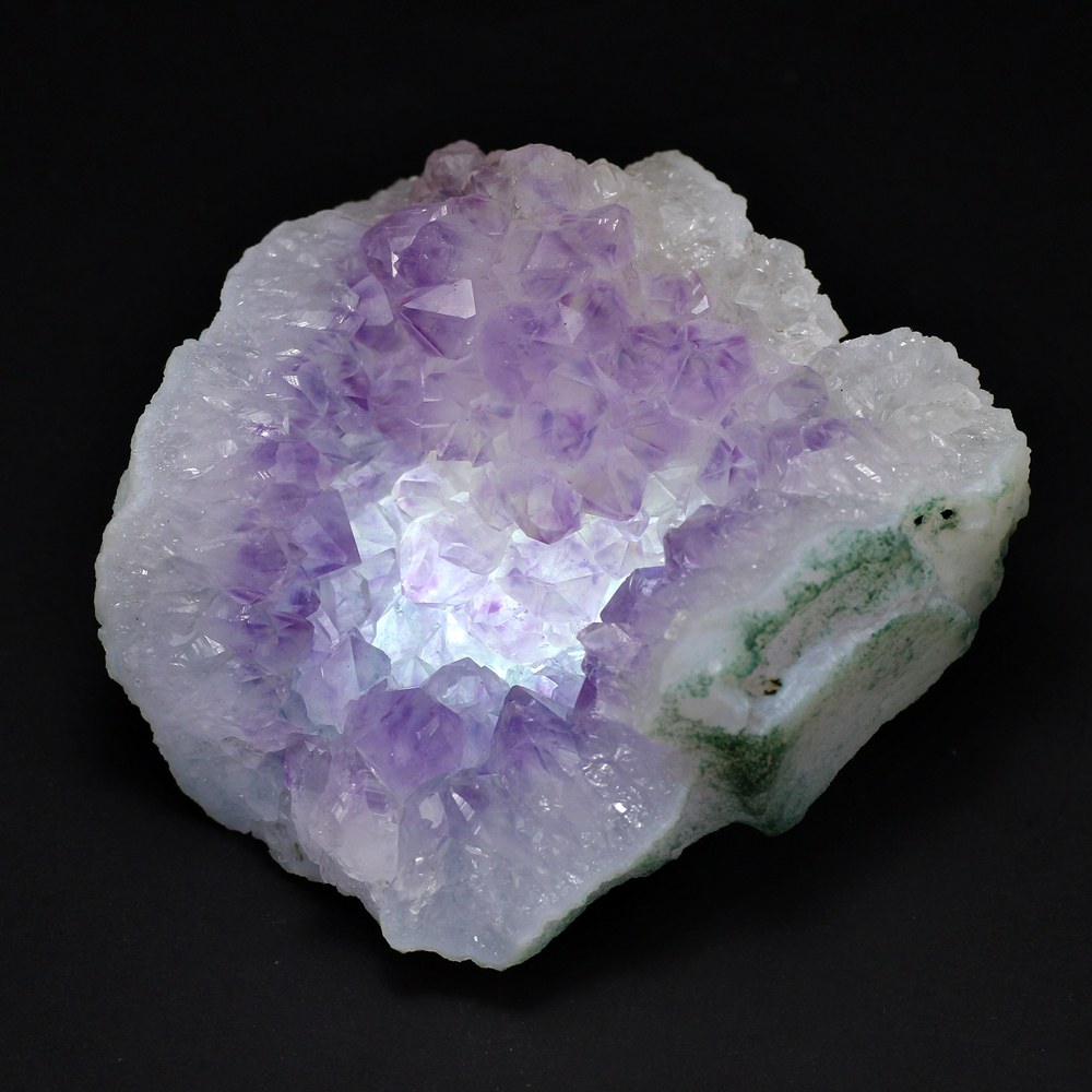 インド/カルール産]アメジストクラスター/原石（淡いラベンダーカラー