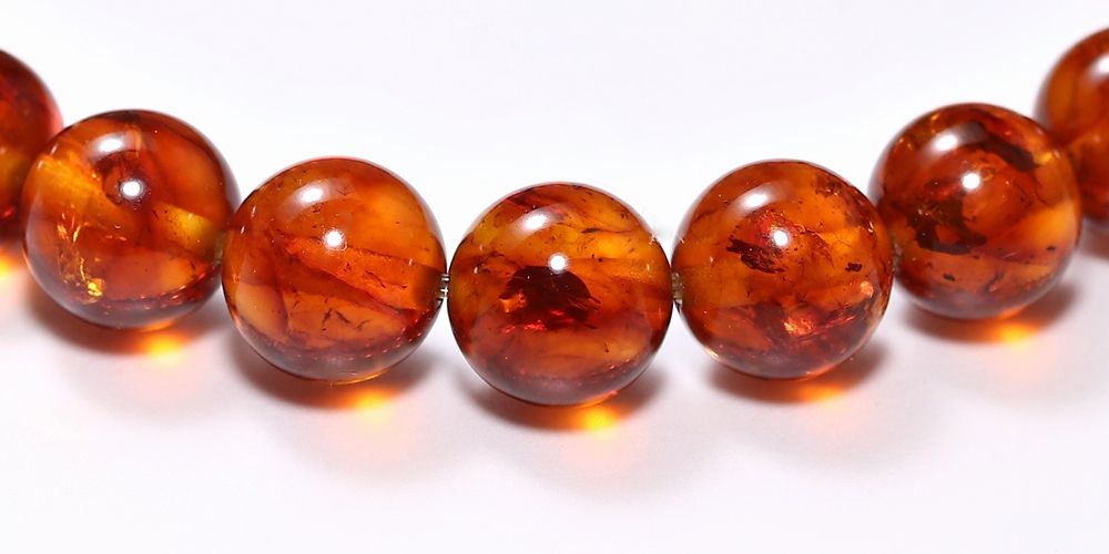 琥珀 20mm レッド ブルーアンバー ミルキー花琥珀 希少 巨大