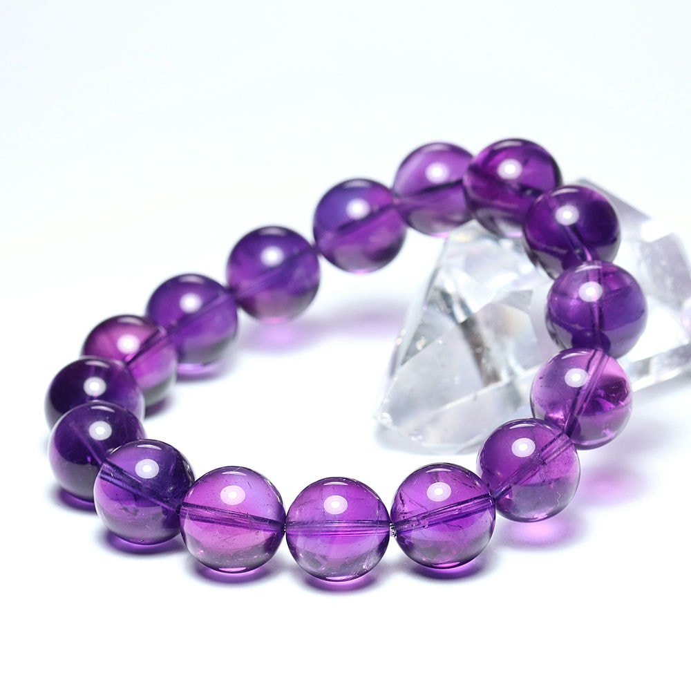 トップクォリティ]アメジストブレスレット（約13mm玉） - 埼玉県吉川市