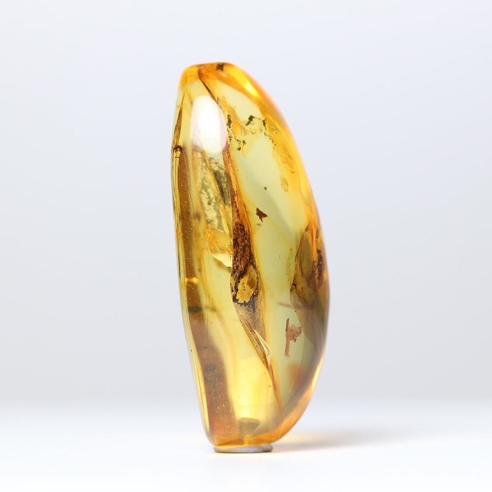 トップクォリティ]ドミニカ共和国産虫入り琥珀ルース（天然イエロー