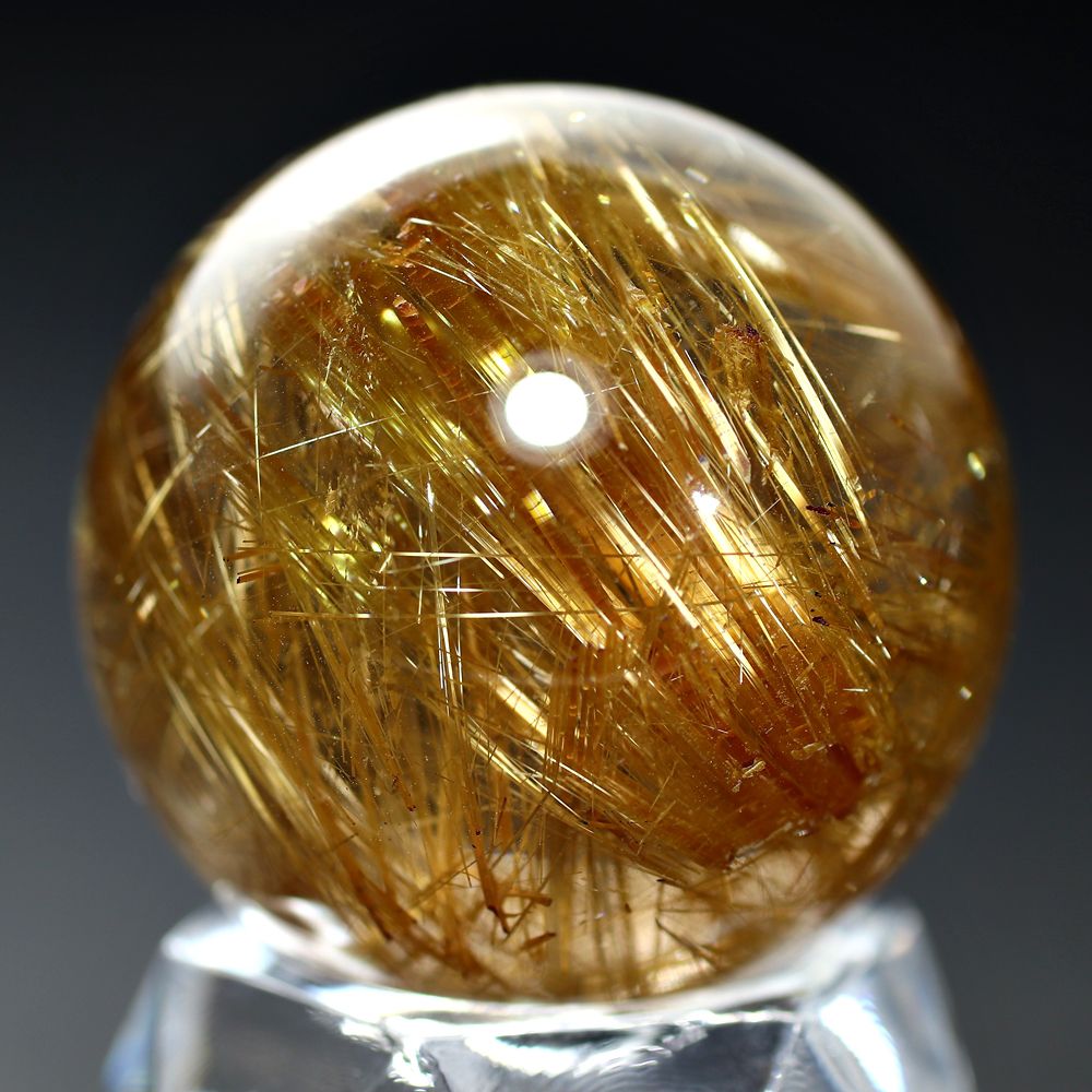 超大玉 67mm ゴールドスモーキールチルクォーツ 金針水晶