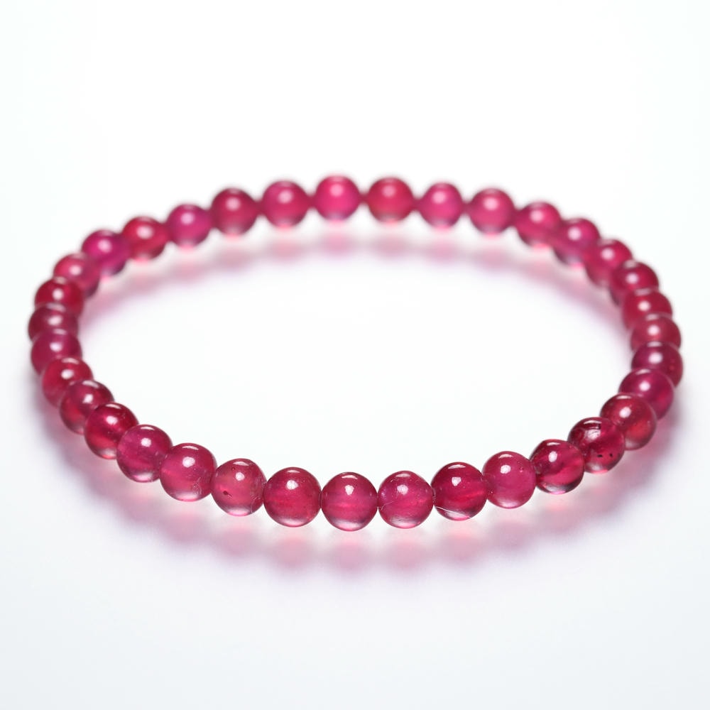 高品質++]宝石質ルビーブレスレット（約6mm玉） - 埼玉県吉川市の