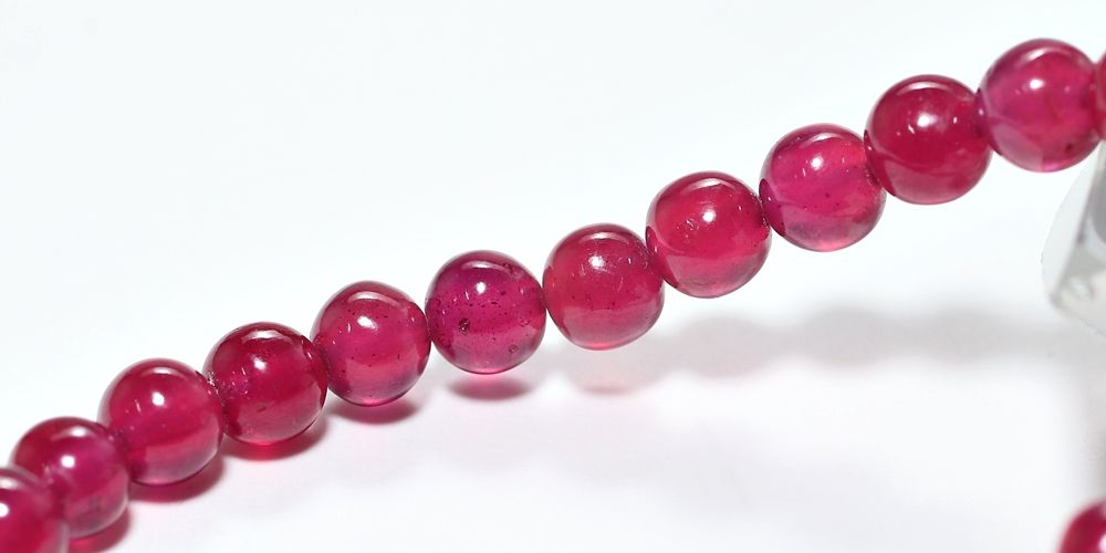 トップクォリティ]宝石質ルビーブレスレット（約7mm玉） - 埼玉県吉川