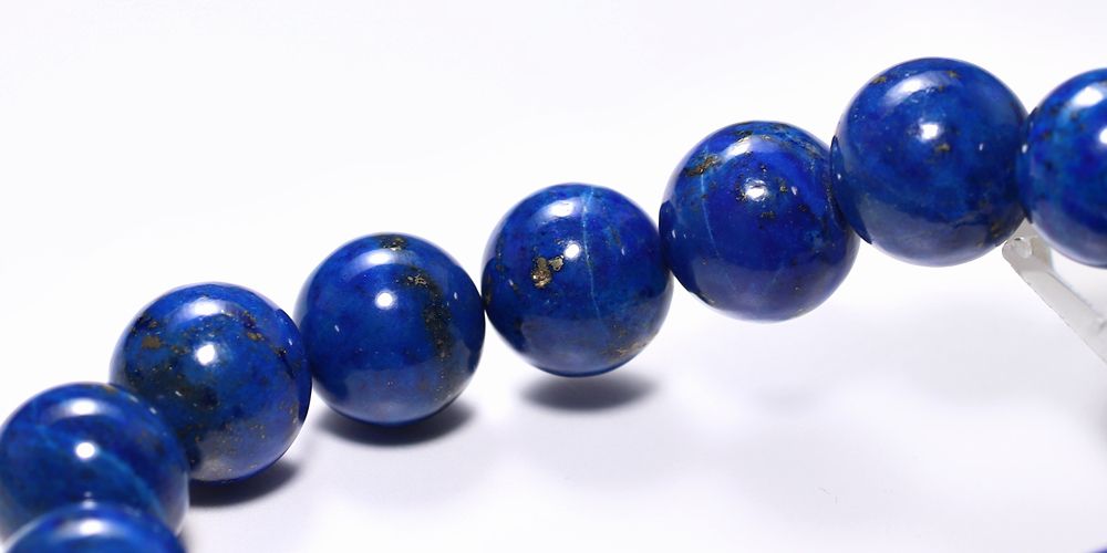 高品質+]アフガニスタン産ラピスラズリブレスレット（約14.5mm玉