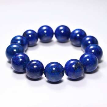 高品質+]アフガニスタン産ラピスラズリブレスレット（約17mm大玉