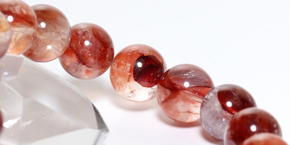 高品質]ライモナイトインクォーツブレスレット（約12mm玉） - 埼玉県