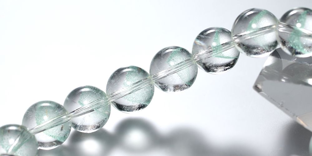 高品質+]マダガスカル産グリーンファントムクォーツブレスレット（約