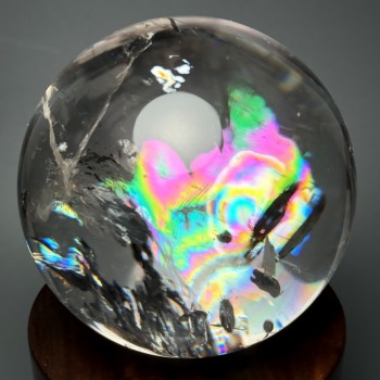 トップクォリティ]ブラジル産レインボー水晶玉/アイリスクォーツ