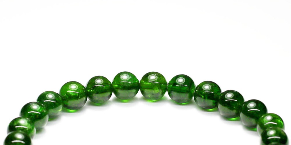 高品質]クロムダイオプサイトブレスレット（約7.5mm玉） - 埼玉県吉川