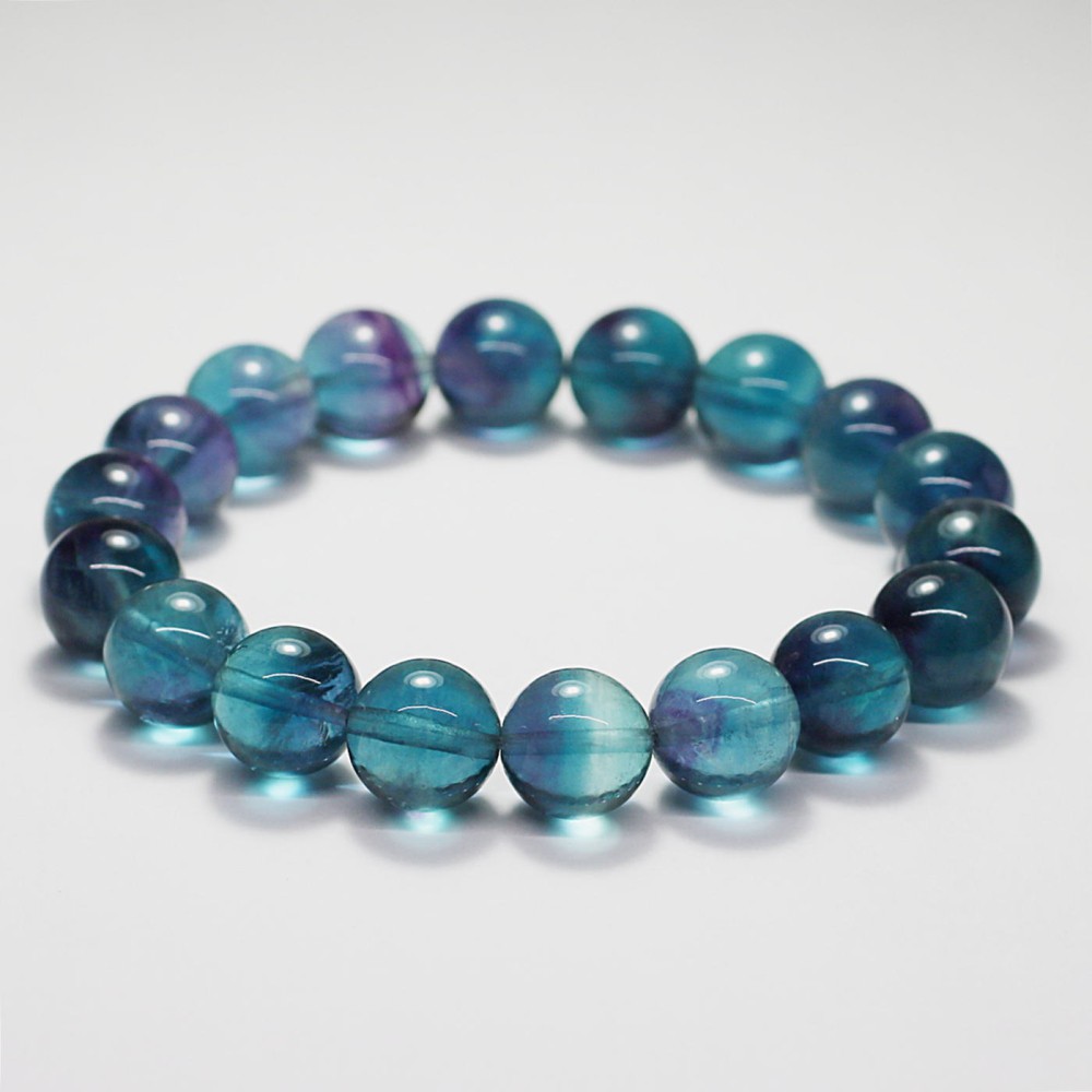 高品質++]ブルーパープルフローライトブレスレット（約11mm玉） - 埼玉