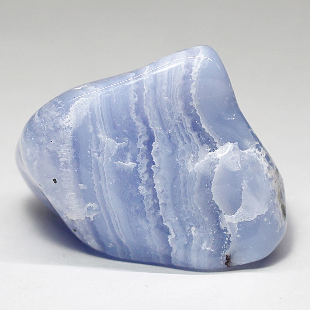 南アフリカ産]ブルーレースアゲート磨き石/空色縞瑪瑙 - 埼玉県吉川市