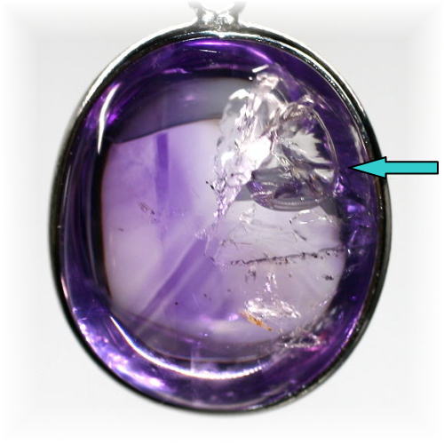 水入りアメジストエレスチャルペンダントトップ（シルバー925） - 埼玉