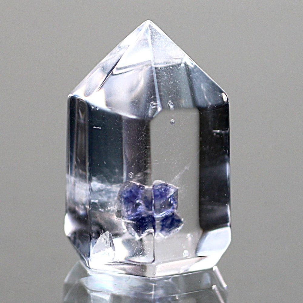 高品質+]フローライトインクォーツポリッシュポイント/ミニサイズ結晶