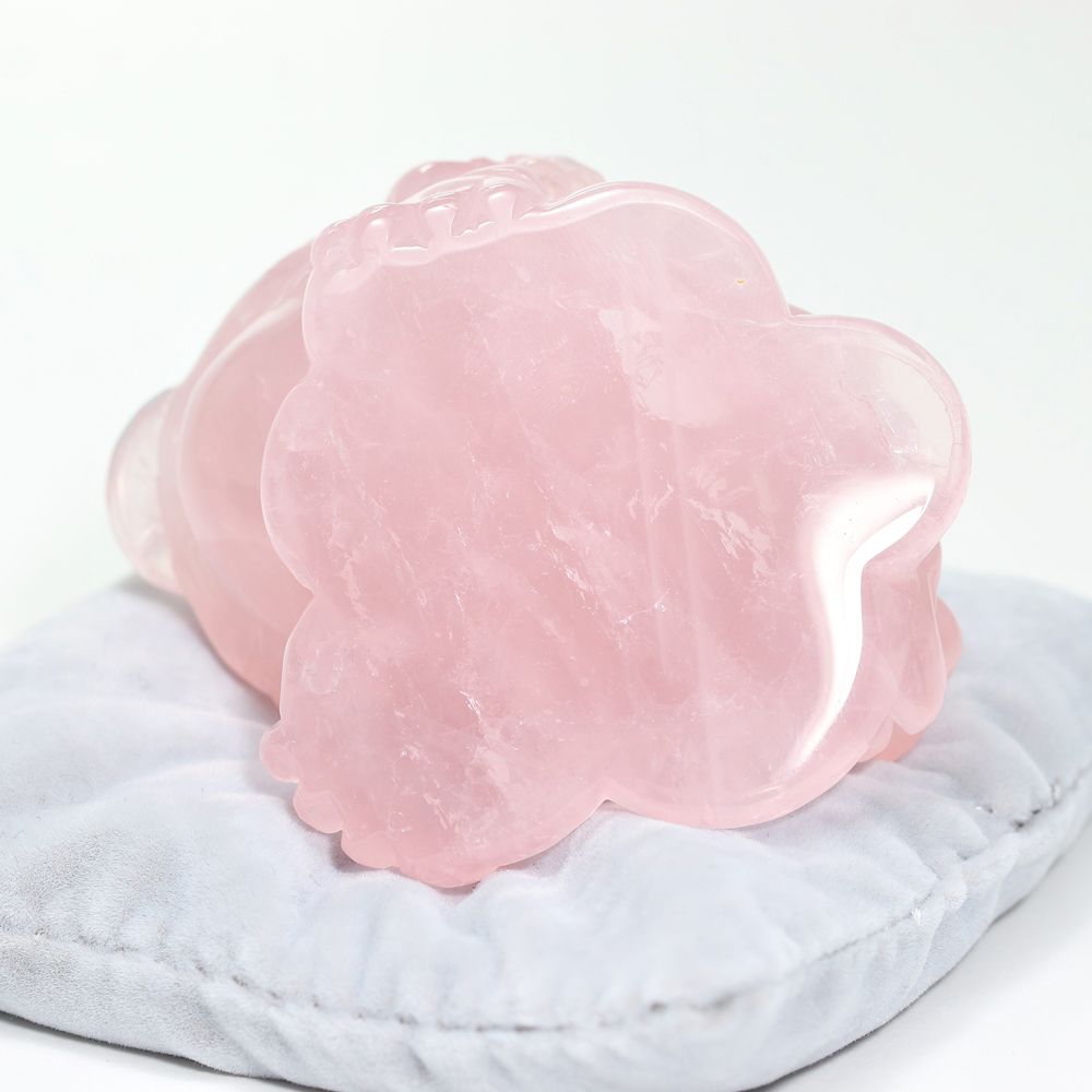 高品質]ローズクォーツ彫刻/銭蛙（全長約83mm） - 埼玉県吉川市の