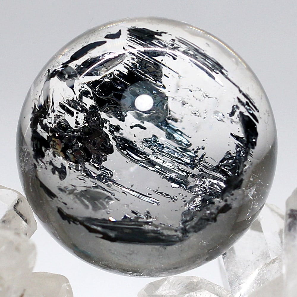 トップクォリティ]ファントムスティブナイトインクォーツ丸玉/スフィア