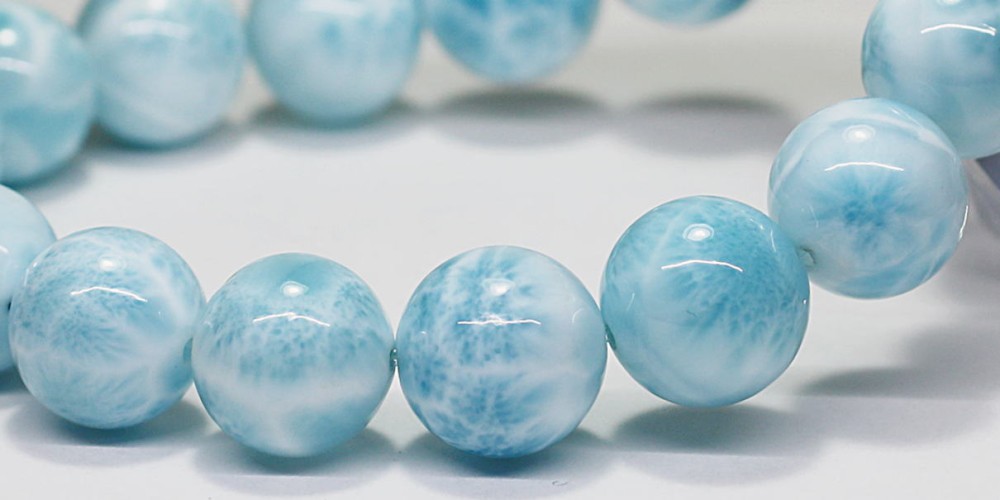 高品質]ラリマーブレスレット（約12.5mm玉） - 埼玉県吉川市の天然石