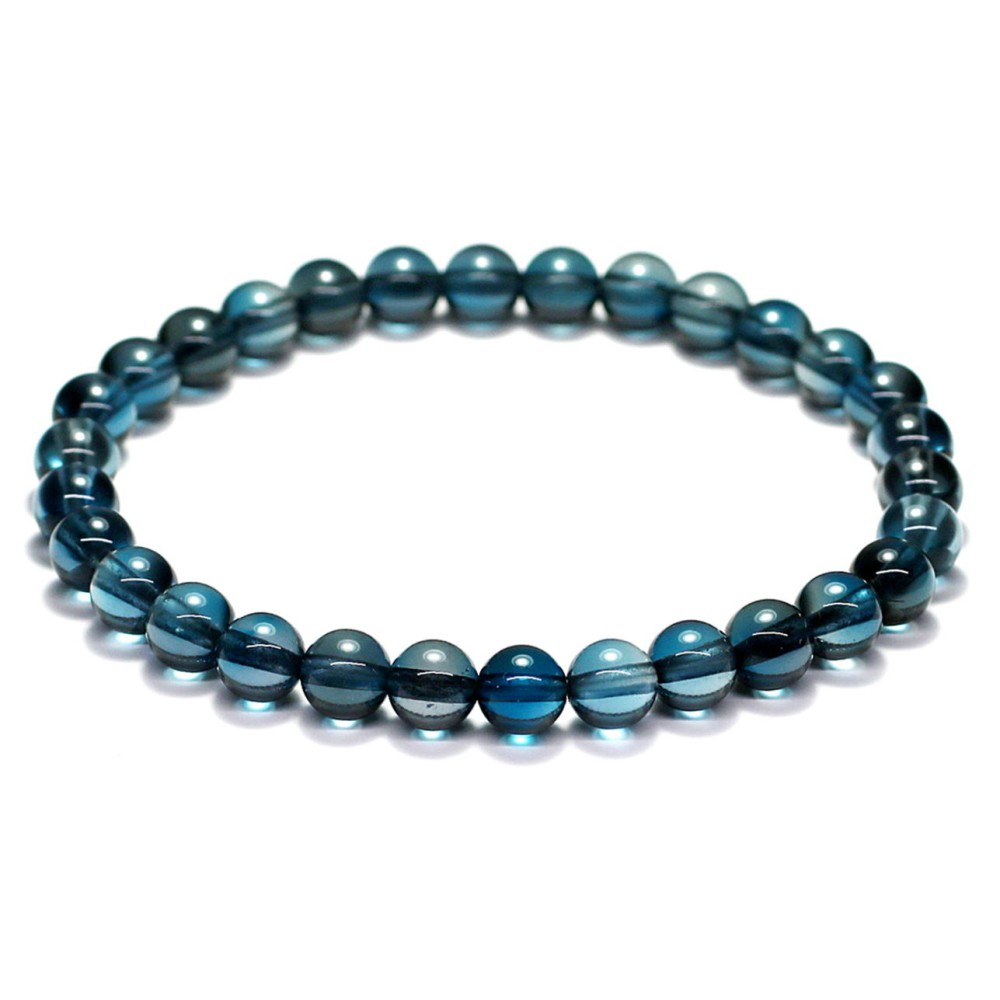 最高品質]ロンドンブルートパーズブレスレット（約6mm玉） - 埼玉県