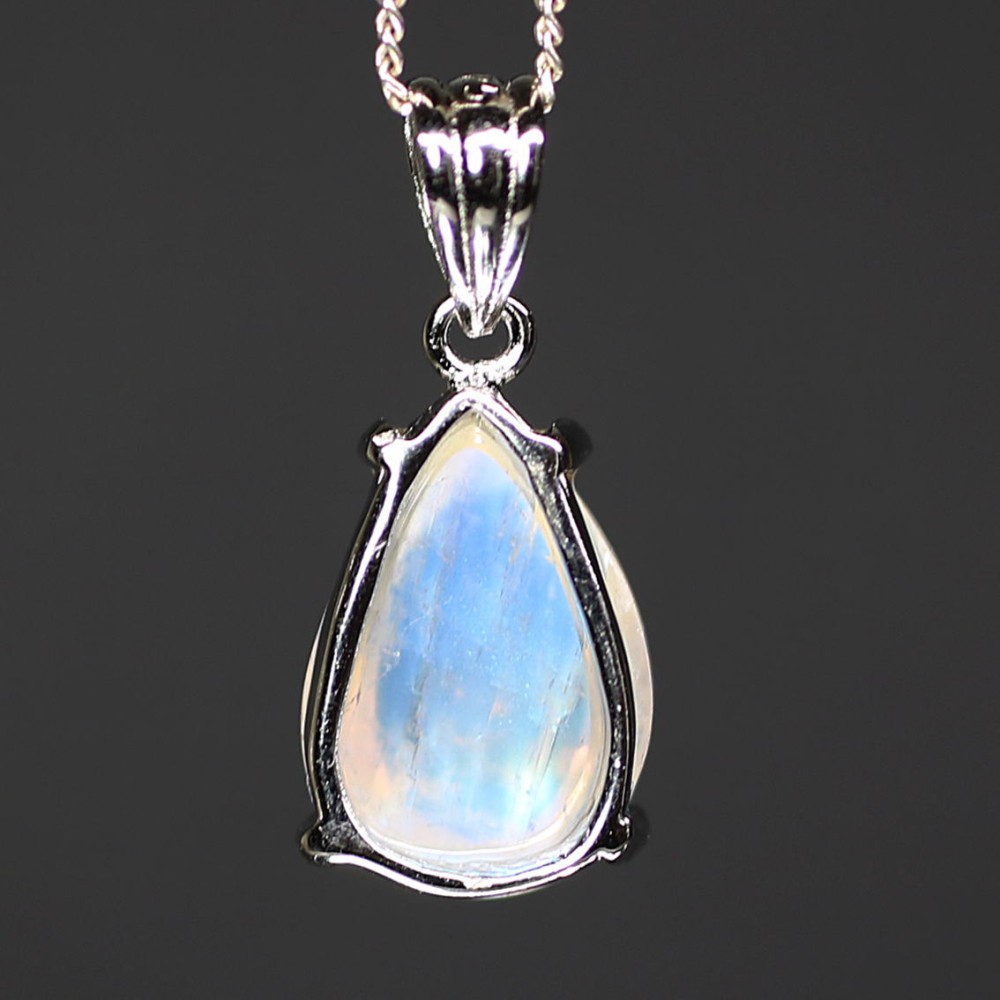 高品質]レインボームーンストーンペンダントトップ（シルバー925