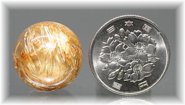 超絶綺麗✨62mm ゴールドルチルクォーツ丸玉スフィア金針水晶