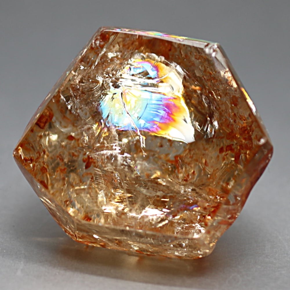 マダガスカル産]レインボー水晶フリーフォーム/アイリスクォーツ磨き