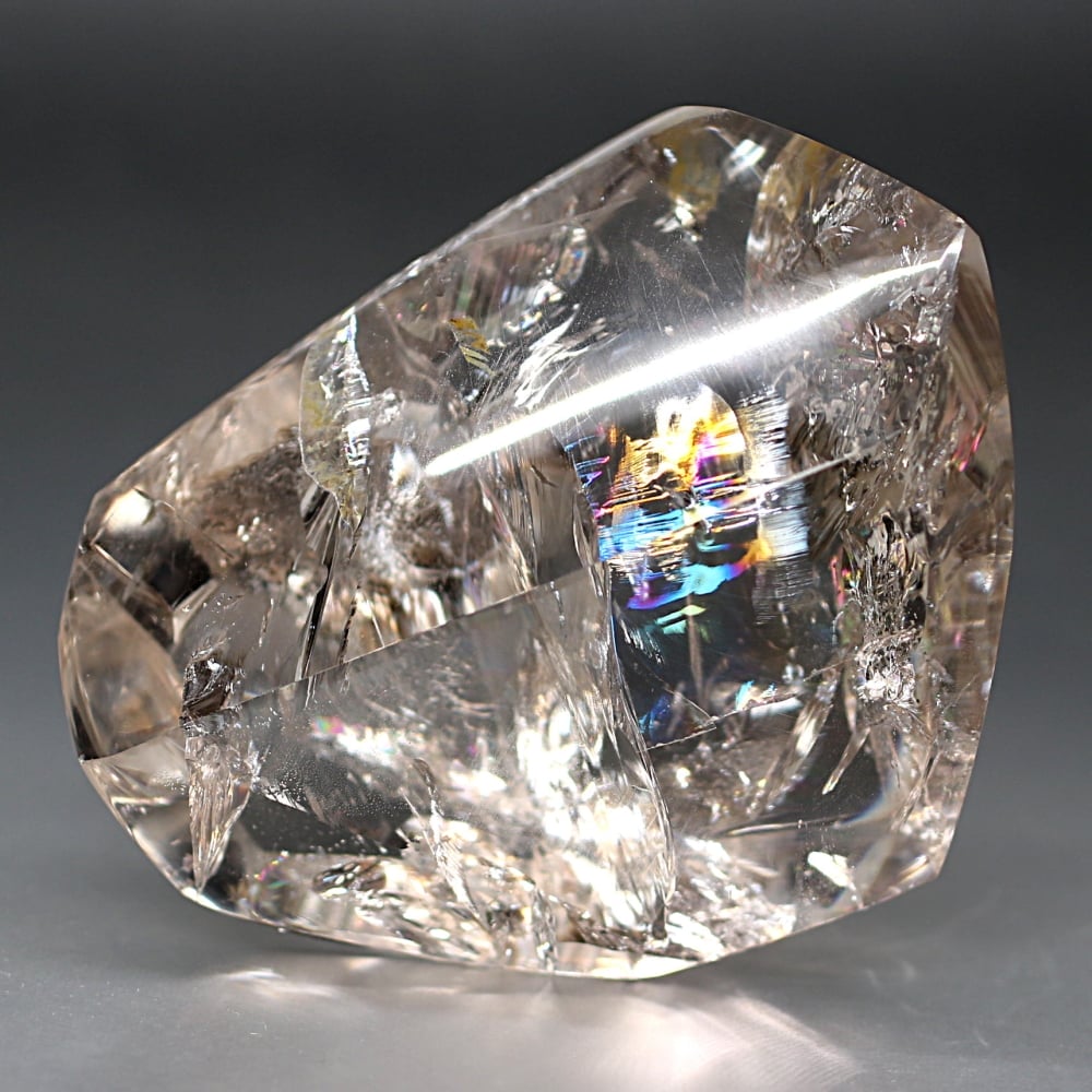 マダガスカル産]レインボー水晶フリーフォーム/アイリスクォーツ磨き