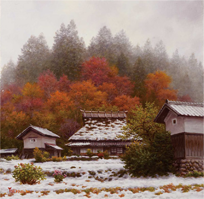 金子東日和一枚の繪【遅春山峡（福島県下郷町）】油彩 8号