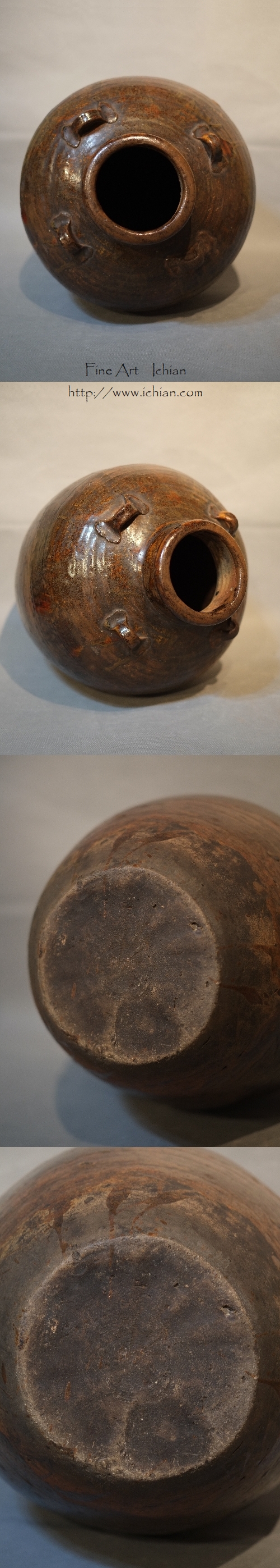 古瀬戸 祖母懐 茶壷 鉄釉四耳壺 室町～桃山期 大名品 :: ichian