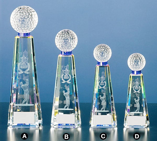 ゴルフクリスタルトロフィー [w-bw-2000]｜トロフィー・メダル・優勝