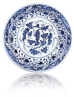 中国明時代早期染付大缶 中国明時代早期染付大缶 中国明時代早期染付大缶